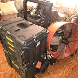 Ridgid Packout New In Box Asking $155  & Industrial  Floor Fan  8500cfm $125 New. Todo Nuevo