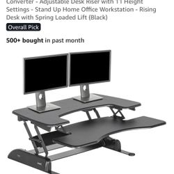Like new - VariDesk Pro Plus 36 - Dual Monitor Standing Desk Converter - Adjustable Desk Riser with 11 Height Settings - Stand Up Home Office Workstat