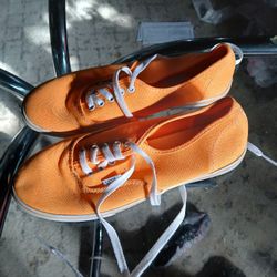VANS Orange Canvas Shoes Mens 6.5...Women's 8