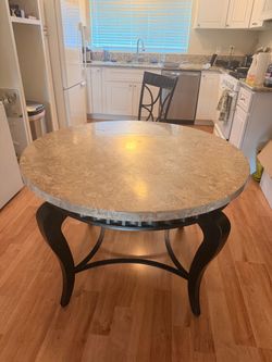 Marble Kitchen table W/ 2x chairs