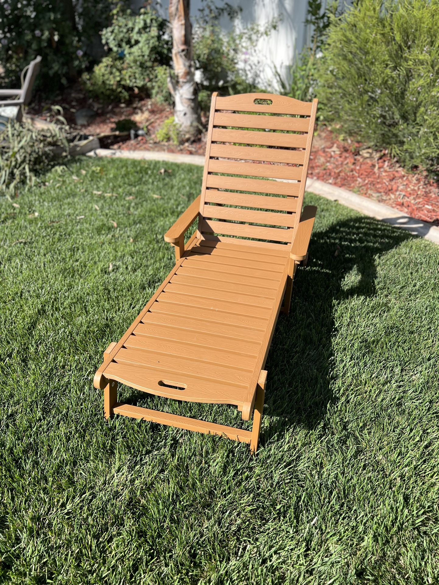 LUE BONA Outdoor Chaise Lounge, HDPS Material, 3-Year Warranty, Patio Lounge Chair with Adjustable Backrest, Resin Pool Lounge Chairs with Wheels for