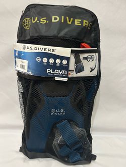 U.S. Divers Playa Adult Snorkel Set in black and blue,packaged in a mesh carry bag,BRAND NEW.