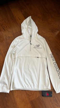 New Balance lightweight anorak-style windbreaker in white