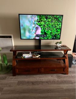 Entertainment stand with storage and TV mount