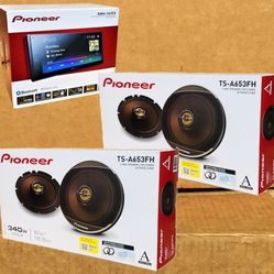 🚨 No Credit Needed 🚨 Pioneer Double Din Bluetooth Aux Am Fm USB Touchscreen Stereo 6 1/2" Coaxial Speaker Package 🚨 Payment Options Available 🚨 