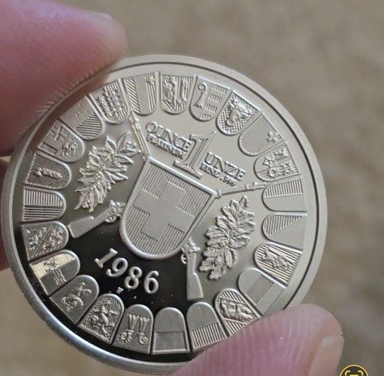 1oz Platinum Proof , 1986 Swiss Shooting Thaler