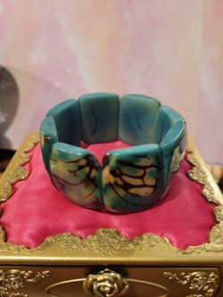 Tagua Nut Stretch Bracelet  Boho Style Natural Green  Brown Blue F9
