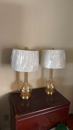 Modern Glass Table Lamps – Matching Pair