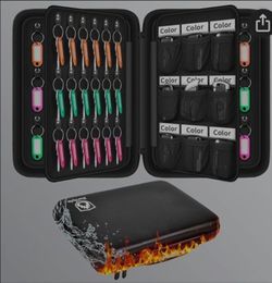 *New* Fireproof Key Organizer Case, 54 Tags, 9 Pockets