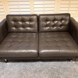 Espresso Leather Couch 