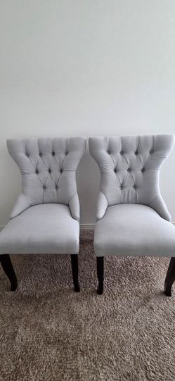 Set of 2 Tufted Wingback Accent Chairs