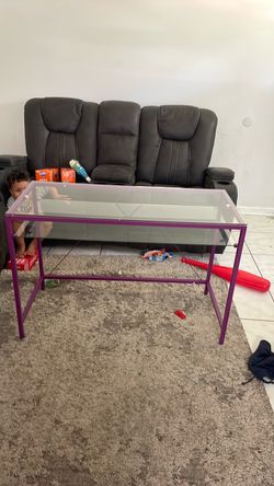 Purple glass desk