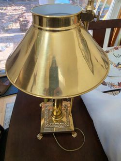 Vintage 1970s Paris Orient Express Istanbul Brass Table Lamp Adjustable Shade