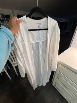 White graduation gown