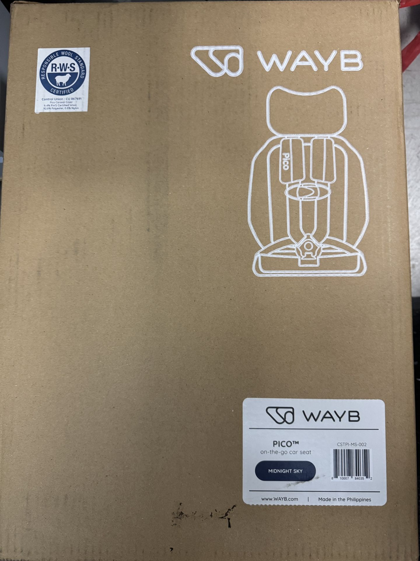 WAYB Pico Portable Car Seat - New