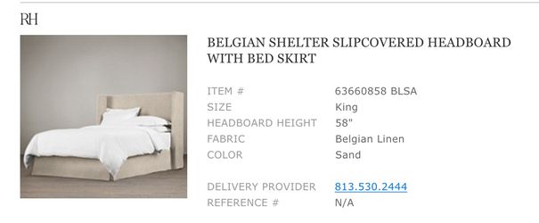 Slipcover Headboard with Bed Skirt. Restoration Hardware