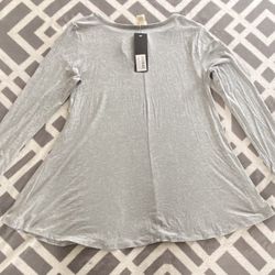 YELETE Gray Long Sleeve Shirt Dress sz L