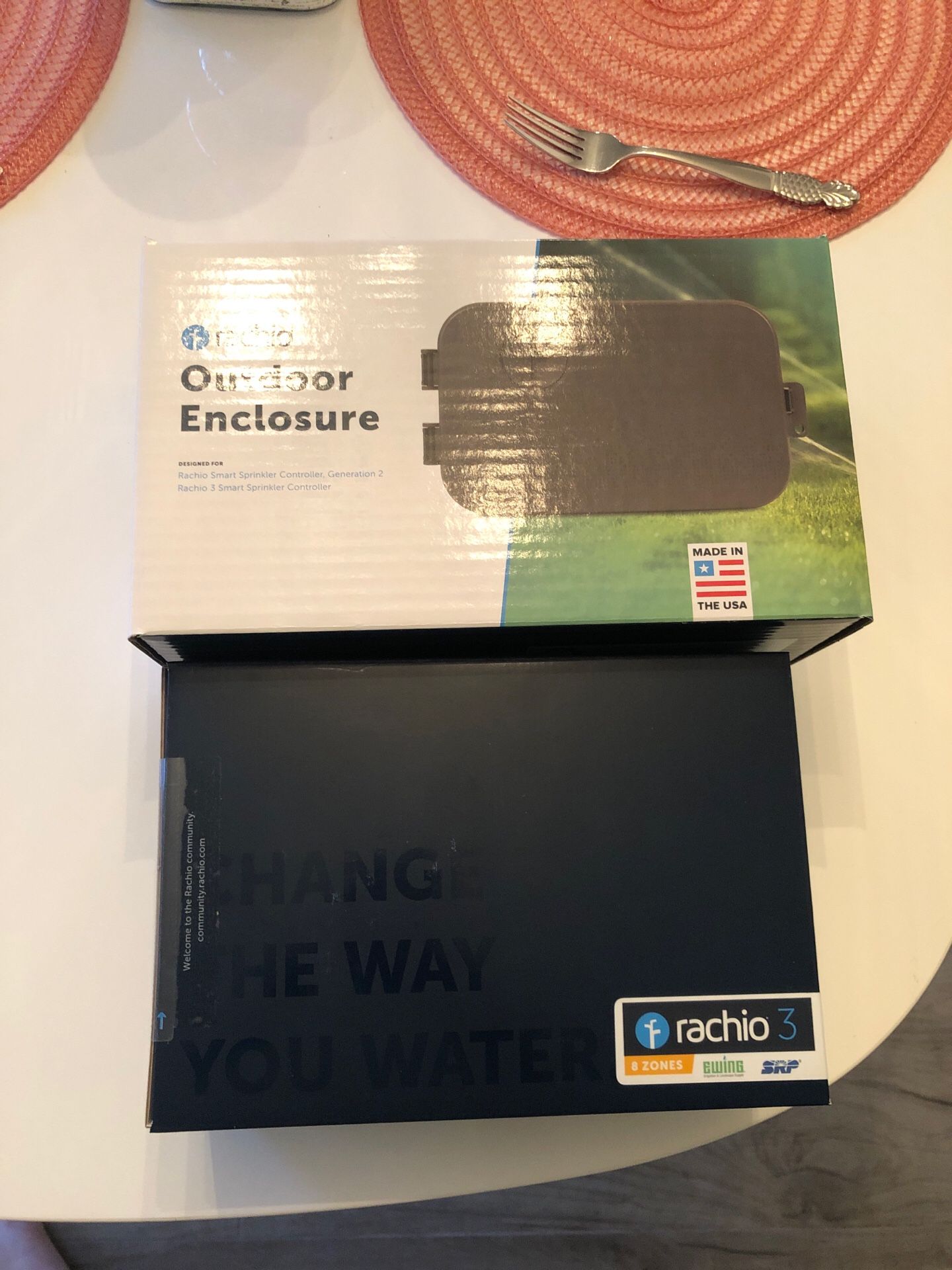 Rachio 3 smart sprinkler system and outdoor enclosure