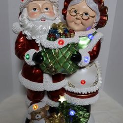 Kringle Express Mr. & Mrs. Santa Claus Resin QVC Indoor/Outdoor 22" Figurine