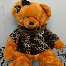 Lonely Soft Teddy Bear with Cheetah Coat
