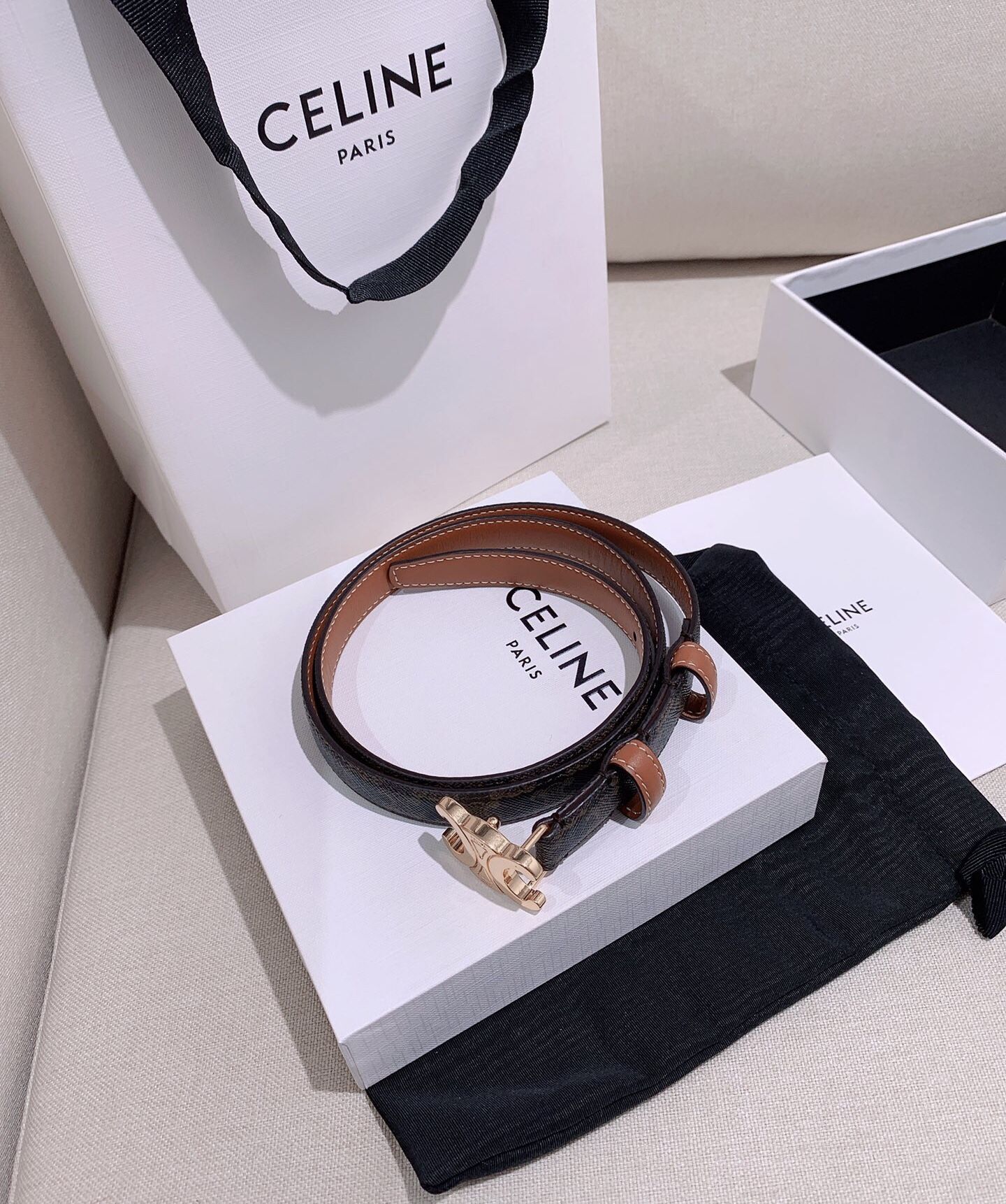Celine Top Women's Belt Triumphal Belt 1.8mm Cowhide Belt(141)97