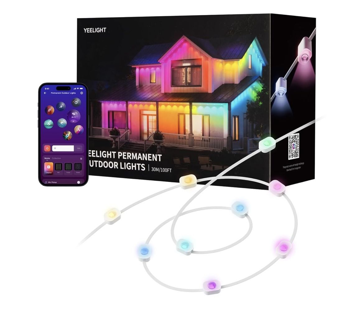 YEELIGHT Smart Outdoor Permanent String Light, 100 Ft