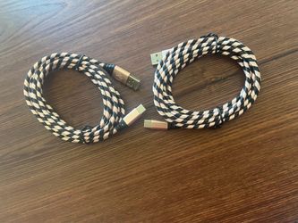 New 2 Pieces Pink & Black USB-A to USB-C Charging Cables ~ 7.5 Ft