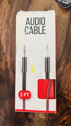 Audio Cable, 3ft. Heavy Duty Braided Cable, (AUX3BR0) Red