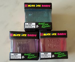 LOT OF 3 - NeeDoh Nice Ice Baby - Blue, Purple and Pink