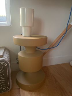 Modern Sculptural Side Table in Tan