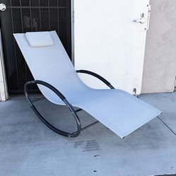 $45 (New in Box) Zero gravity rocking chair outdoor patio lounge chair recline rocker w/ detachable pillow 