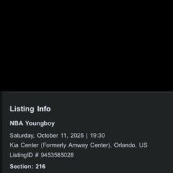 NBA Young boy Tickets