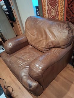 Comfy Leather Loveseat