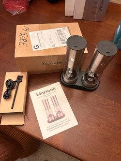 Moriank Electric Salt & Pepper Grinder Set – Rechargeable