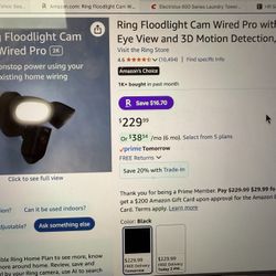 Ring Floodlight Cam PRO-Black-NEW IN BOX!