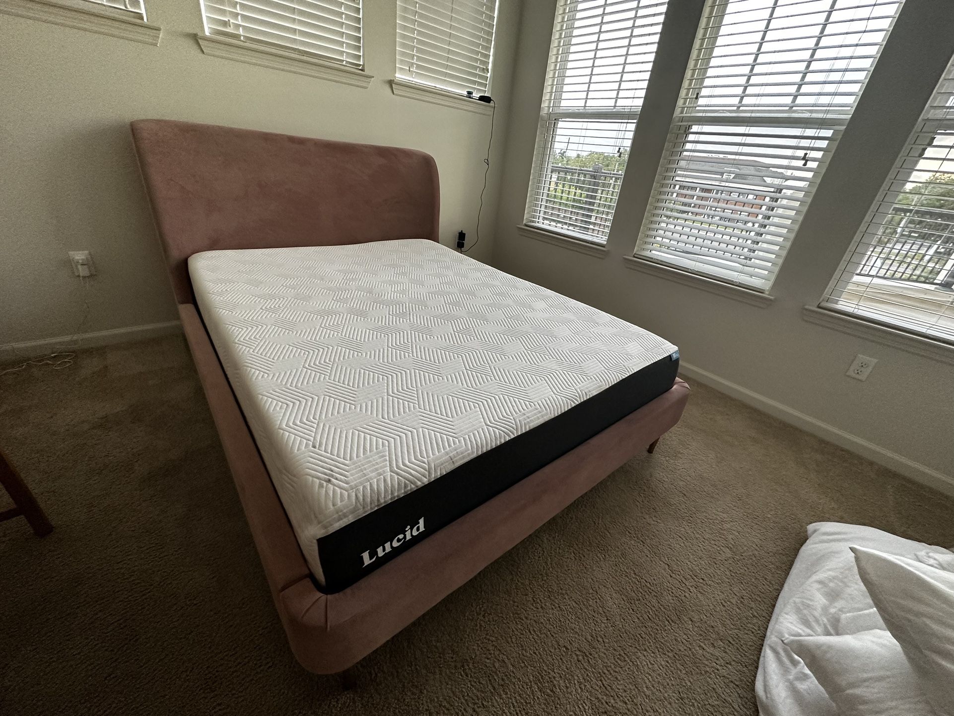 WEST ELM LANA BED - Velvet mauve