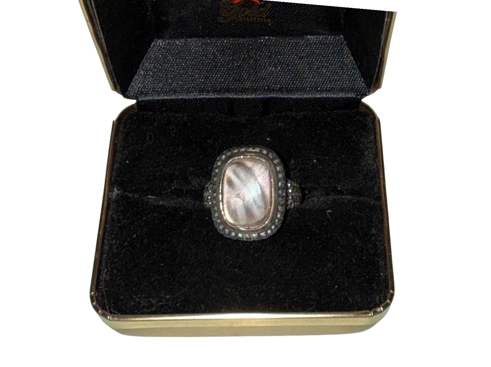 Mother Of Pearl Silver Tone Ring Size 8