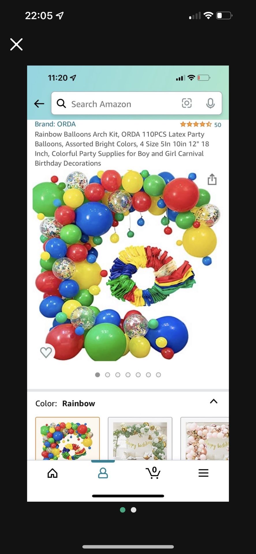 Rainbow Balloons Arch Kit, ORDA 110PCS Latex Party Balloons, Assorted Bright Colors, 4 Size 5In 10in 12" 18 Inch, Colorful Party Supplies for Boy and