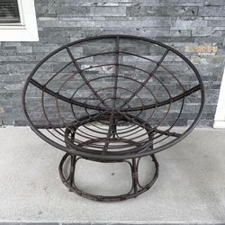 Papasan Saucer Lounge Chair indoor/outdoor-Steel/Wicker 