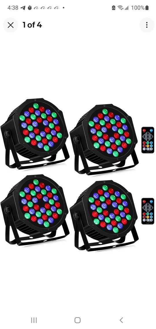 🔥 BRAND NEW.. 4PCS DJ Disco Stage Lights | 36LED RGB DMX Beam PAR Lights | Party, KTV, Event Lighting Set