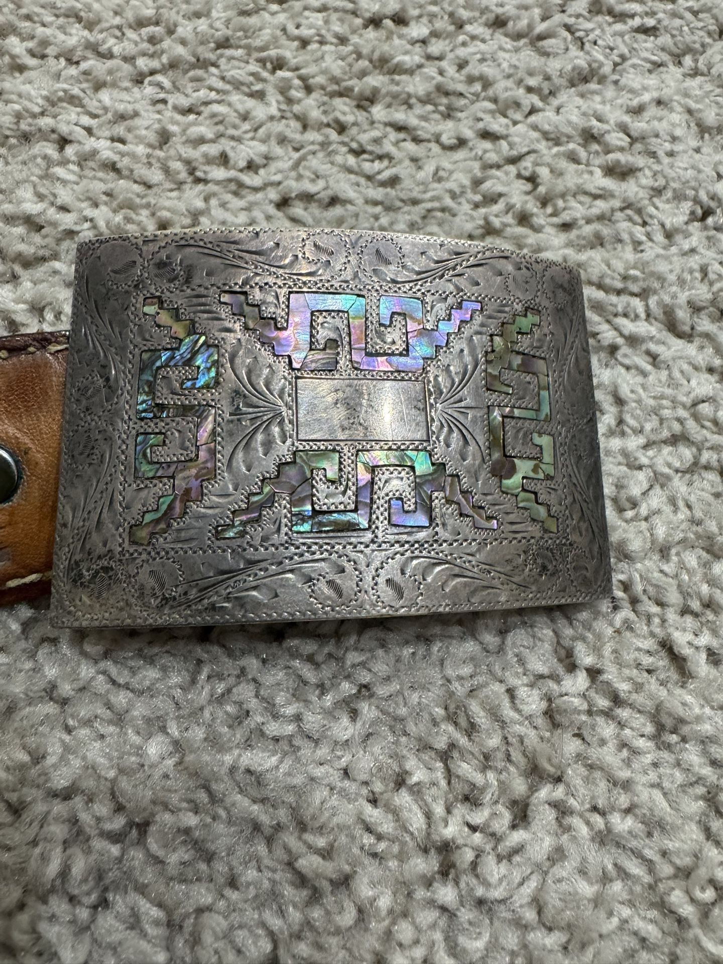 Vintage 1980s Plata De Jalisco Sterling Silver 925 Mexican Belt Buckle 2.6oz