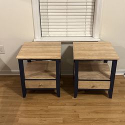 Matching Paired Solid Wood Nightstands