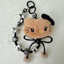 Kitty Phone Chain Anime Beaded Phone Pendant Kawaii Colorful Bead Keychain Gift