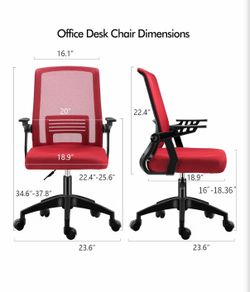 Office chair with flipping armrest