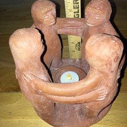 Circle Of Friends Clay Candle Holder/Statue/Decor