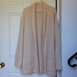 3X Lambswool Angora Shawl Collar, Pockets, Cardigan Sweater - Coat