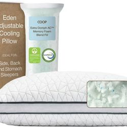 Coop Home Goods Eden - Queen Size Bed Pillow for Back, Stomach, and Side Sleepers, Cooling Gel Medium Soft Memory Foam, CertiPUR-US/GREENGUARD Gold