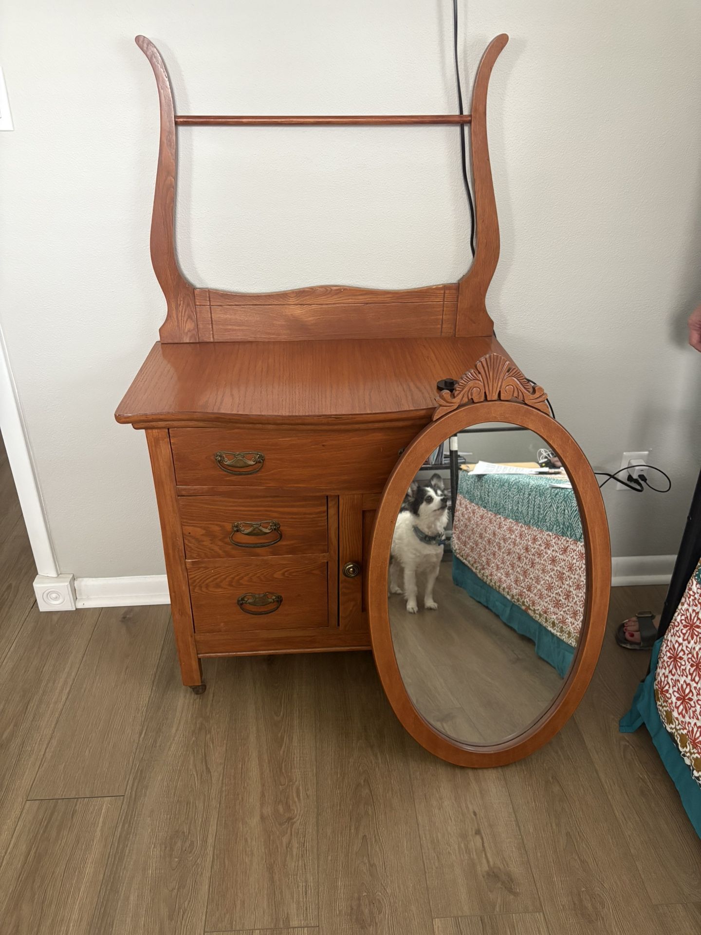 Antique Wash Table and Mirror