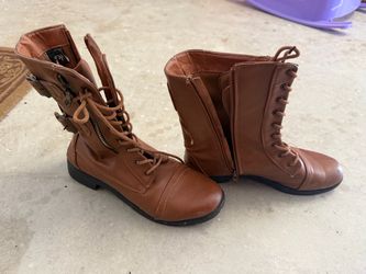 Brown Combat Boots 7/8