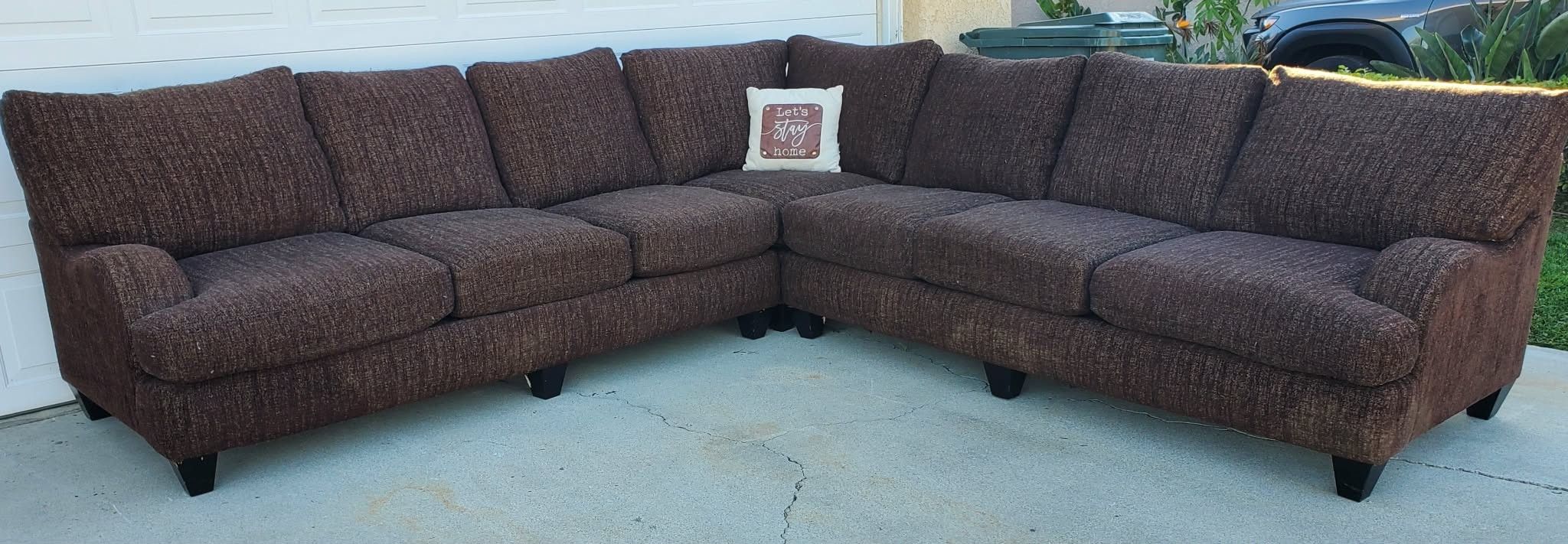 Three Piece Brown Sectional Couches